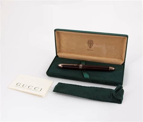 penna gucci legno e argento|Penna stilografica Gucci .